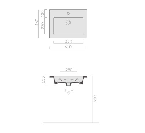 Раковина GALASSIA EDEN 7221 подвесная или встраиваемая сверху с одним отверстием с переливом цвет белый глянцевый