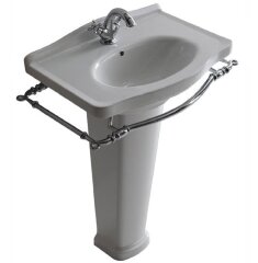 Раковина GALASSIA ETHOS 8432 подвесная или встраиваемая сверху с тремя отверстиями с переливом цвет белый глянцевый