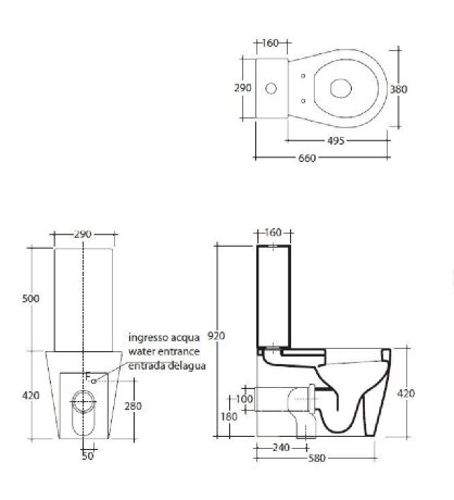 Бачок GALASSIA xES/Meg11/Orbis 9911 для моноблока, белая керамика