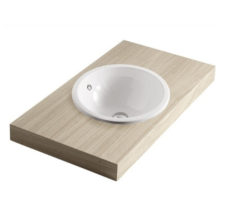 Раковина GALASSIA LENE 6023 встраиваемая сверху без отверстий с переливом цвет белый глянцевый