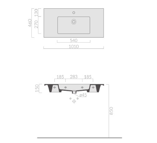 Раковина GALASSIA EDEN 7225 подвесная или встраиваемая сверху с одним отверстием с переливом цвет белый глянцевый
