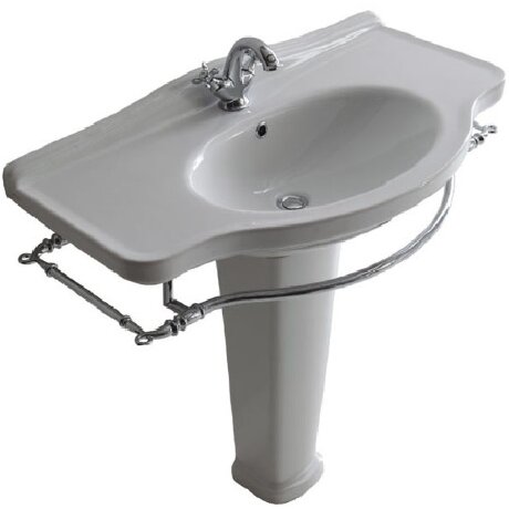 Раковина GALASSIA ETHOS 8434M подвесная или встраиваемая сверху с одним отверстием с переливом цвет белый глянцевый