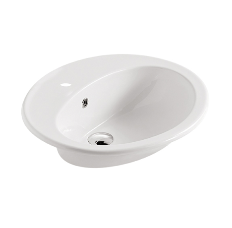 Раковина GALASSIA Eloise 6000 встраиваемая сверху с одним отверстием цвет белый глянцевый