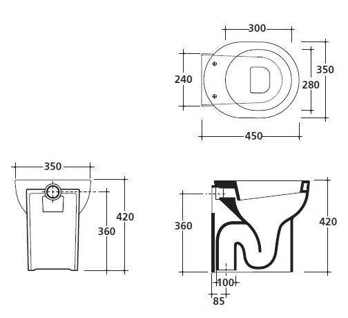 Унитаз GALASSIA M2 5212 напольный цвет белый глянцевый