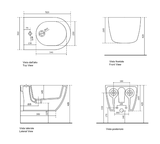 Биде GALASSIA Dream 7335 подвесное цвет белый глянцевый