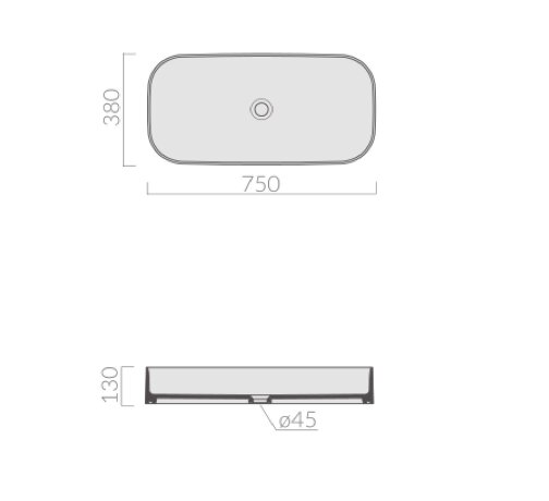 Раковина GALASSIA SMART B 7409 накладная без отверстий без перелива цвет белый глянцевый