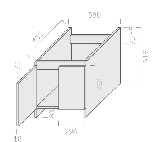 Тумба GALASSIA Iside 9008 напольная под хозяйственную раковину 2002