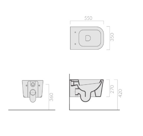 КОМПЛЕКТ унитаз GALASSIA Meg11 PRO KIT5486 NEMT подвесной без отверстий с крепежом с сиденьем с микролифтом 5478 NEMT цвет черный матовый