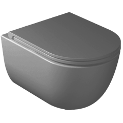 КОМПЛЕКТ унитаз GALASSIA Dream KIT7334 GM подвесной, безободковый, сиденьем с микролифтом 7330GM цвет серый матовый