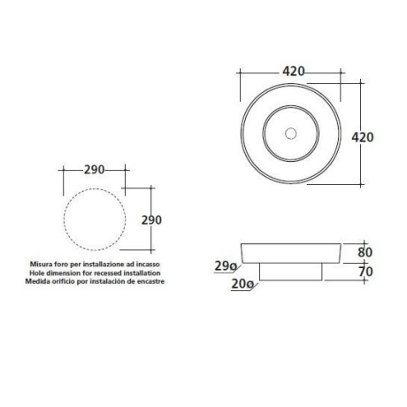 Раковина GALASSIA XES 6070 встраиваемая сверху без отверстий без перелива с донным клапаном цвет белый глянцевый