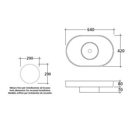 Раковина GALASSIA XES 6071 накладная без отверстий с переливом цвет белый глянцевый 1