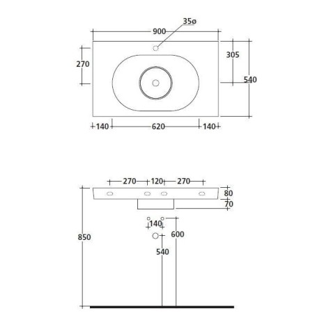 Раковина GALASSIA ERGO XES 6072 подвесная без отверстий без перелива с донным клапаном цвет белый глянцевый