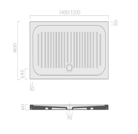 Поддон GALASSIA FLAT 1025 антискользящая поверхность 80x140x6 С ФАБРИКИ ИДУТ БЕЗ КОРОБКИ