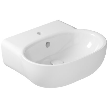 Раковина GALASSIA ERGO 7119 подвесная с одним отверстием с переливом цвет белый глянцевый