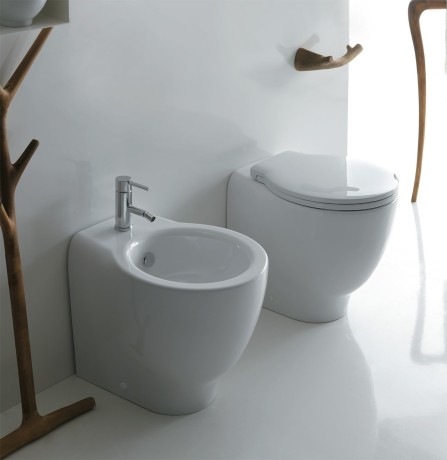 КОМПЛЕКТ унитаз GALASSIA Ergo 7107 напольный с сиденьем крышкой с плавным опускание 7115 цвет белый глянцевый