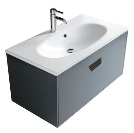 Тумба GALASSIA ERGO 7124 подвесная под раковину 7102 цвет серый матовый