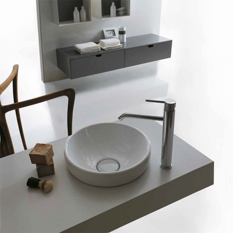 Раковина GALASSIA Ergo 7117 встраиваемая сверху без отверстий без перелива цвет белый глянцевый