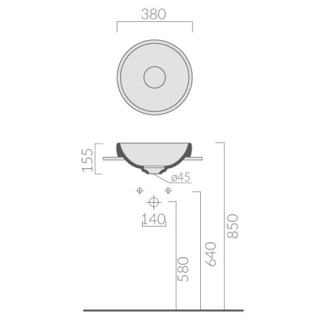 Раковина GALASSIA Ergo 7117 встраиваемая сверху без отверстий без перелива цвет белый глянцевый