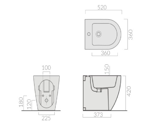 Биде GALASSIA Dream 7328 напольное с одним отверстием с крепежом цвет белый глянцевый