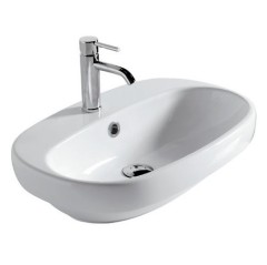 Раковина GALASSIA Ergo 7118 встраиваемая сверху с одним отверстием с переливом цвет белый глянцевый