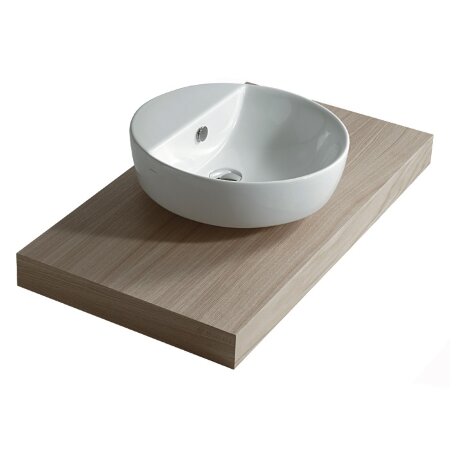 Раковина GALASSIA M2, EDEN 5203 накладная без отверстий с переливом цвет белый глянцевый