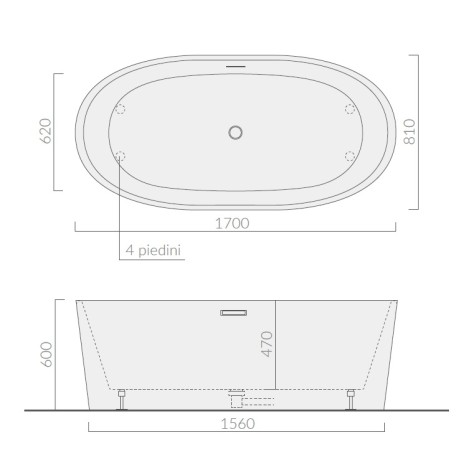 Ванна GALASSIA EDEN 7239 напольная отдельностоящая акриловая сифон в комплекте цвет белый глянцевый