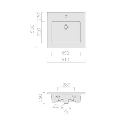 Раковина GALASSIA PLUS DESIGN 2045 подвесная или встраиваемая сверху с одним отверстием с переливом цвет белый глянцевый