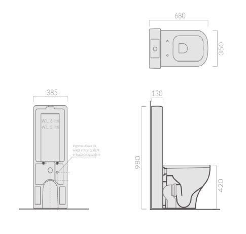 Унитаз моноблок с бачком GALASSIA PLUS DESIGN 6117 7113 напольный цвет белый глянцевый
