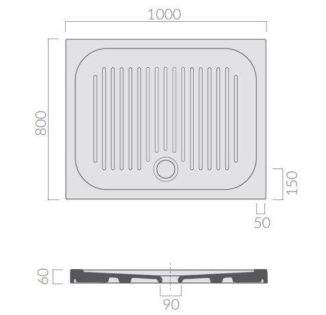Поддон GALASSIA FLAT 1026 антискользящая поверхность 80x100x6 С ФАБРИКИ ИДУТ БЕЗ КОРОБКИ