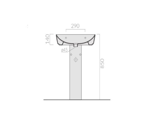 Пьедестал GALASSIA M2, EDEN 5240 с крепежом цвет белый глянцевый