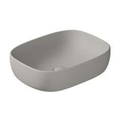 Раковина GALASSIA DREAM 7301 GM накладная без отверстий без перелива цвет серый матовый