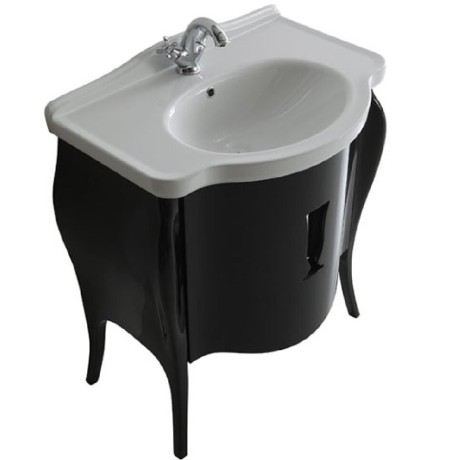 Тумба под раковину GALASSIA ETHOS 8479 NE напольная цвет черный глянцевый