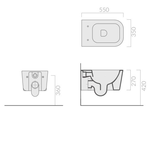 Унитаз GALASSIA Meg11 PRO 5486 подвесной безободковый цвет белый глянцевый