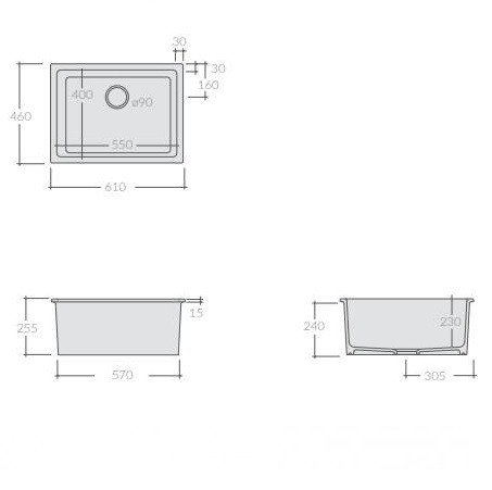 Раковина GALASSIA Kitchen 5123 хозяйственная/кухонная встраиваемая сверху/снизу