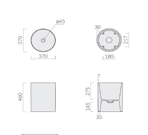 Раковина GALASSIA CORE 7305 накладная без перелива цвет белый глянцевый
