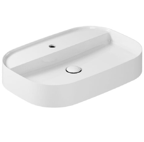 Раковина GALASSIA SMART B 7400 накладная с одним отверстием без перелива цвет белый глянцевый