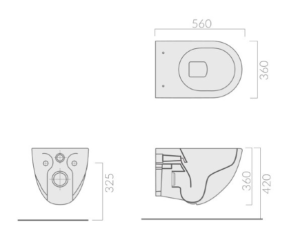 Унитаз GALASSIA Dream 7317 NEMT подвесной безободковый цвет черный матовый