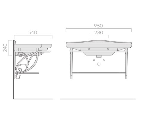 Консоль GALASSIA ETHOS 8456 подвесная цвет