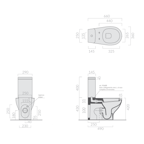 Унитаз моноблок с бачком GALASSIA EDEN 7217 7218 напольный цвет белый глянцевый