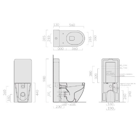 Унитаз моноблок с бачком GALASSIA Dream 7316 7113 напольный цвет белый глянцевый