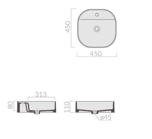 Раковина GALASSIA SMART B 7403 накладная с одним отверстием без перелива цвет белый глянцевый