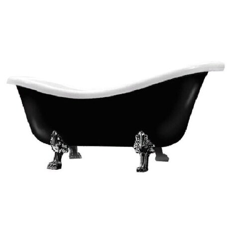 Ванна GALASSIA ETHOS 8497 OR напольная отдельностоящая цвет черный глянцевый с ножками цвет золото