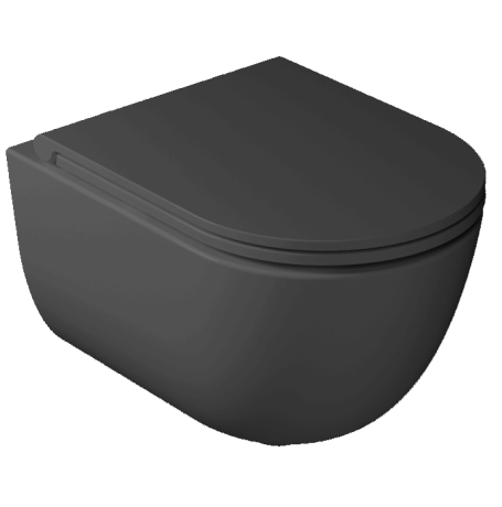 Унитаз GALASSIA Dream 7334 NEMT подвесной, безободковый, черный матовый