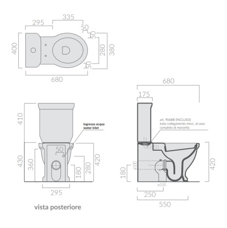 Унитаз моноблок с бачком GALASSIA ETHOS 8441+8454 напольный цвет белый глянцевый