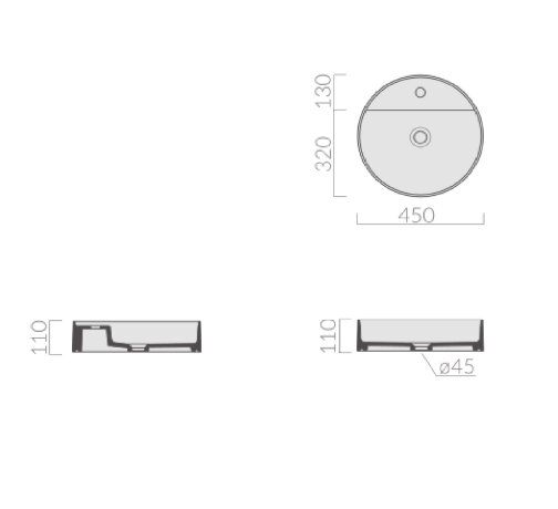 Раковина GALASSIA SMART B 7404 накладная с одним отверстием без перелива цвет белый глянцевый