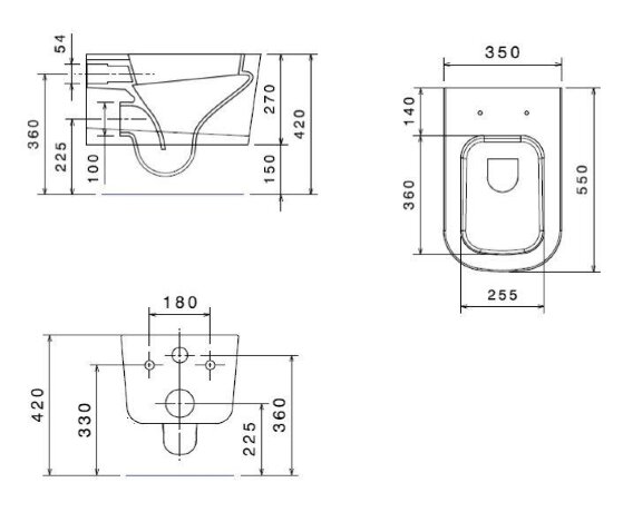 Унитаз GALASSIA Meg11 PRO 5411 подвесной с крепежом цвет белый глянцевый