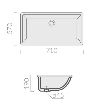Раковина GALASSIA 2036 встраиваемая снизу, белая